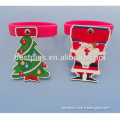xmas santa claus rubber hangers glass wine charms for christmas decorations